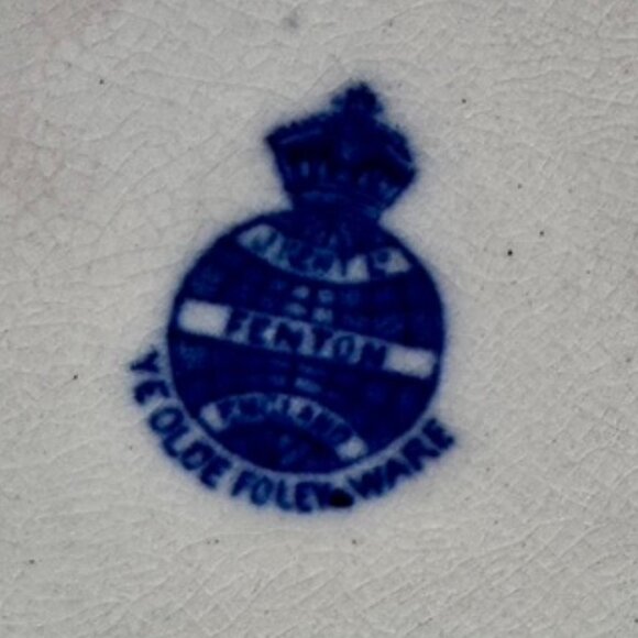 Antique James Kent Fenton Ye Olde Foley Ware Tyg Blue and White Mug - Picture 8 of 10